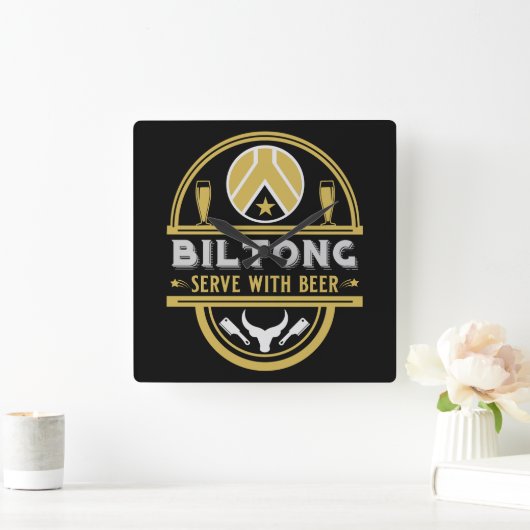Biltong en bier vierkante klok (Huis)