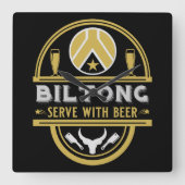 Biltong en bier vierkante klok (Voorkant)