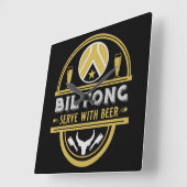 Biltong en bier vierkante klok (Hoek)