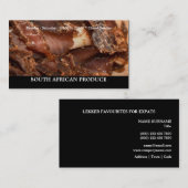 Biltong jerkey Zuid-Afrikaanse business Visitekaartje (Voorkant / Achterkant)