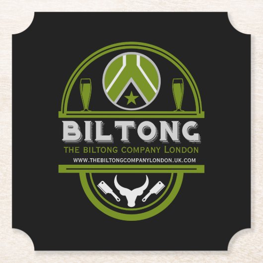 Biltong makers en verkopers kartonnen onderzetters (Voorkant)