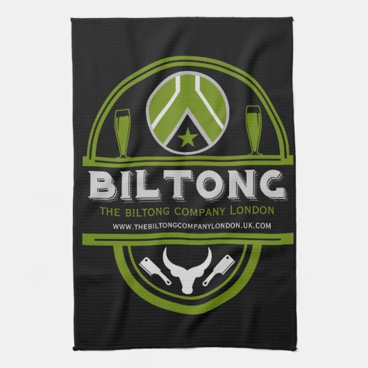 Biltong makers en verkopers theedoek (Verticaal)
