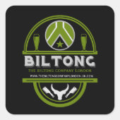 Biltong makers en verkopers vierkante sticker (Voorkant)