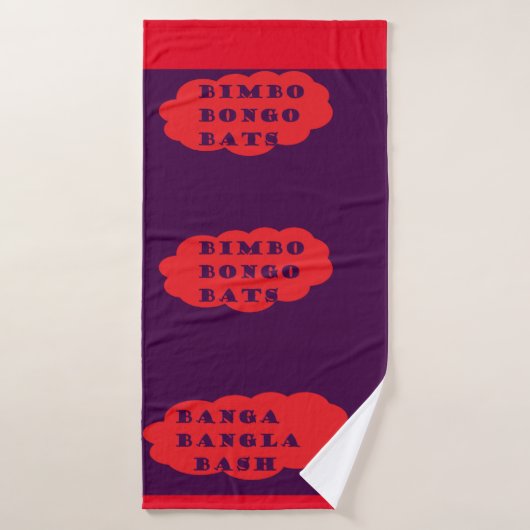 BIMBO BONGO VLEERMUIZEN PAARSE RODE LOGO FUN BADHANDDOEK (Badhanddoek)