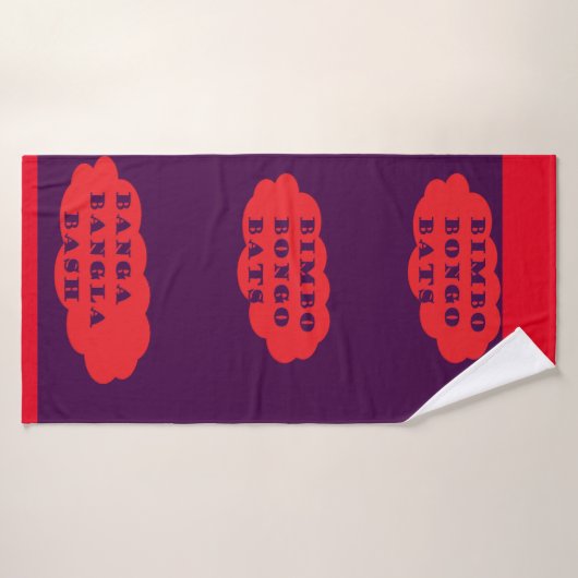 BIMBO BONGO VLEERMUIZEN PAARSE RODE LOGO FUN BADHANDDOEK (Badhanddoek)