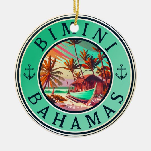 Bimini Bahama's anker Vist Reis  boot Keramisch Ornament (Voorkant)