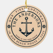 Bimini Bahama's anker Vist Reis  boot Keramisch Ornament (Achterkant)