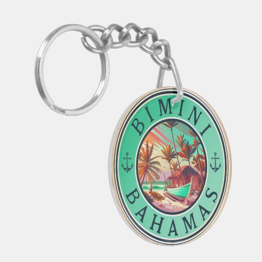 Bimini Bahama's anker Vist Reis  boot Sleutelhanger (Voorkant Links)