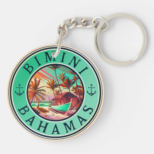 Bimini Bahama's anker Vist Reis  boot Sleutelhanger (Achterkant)