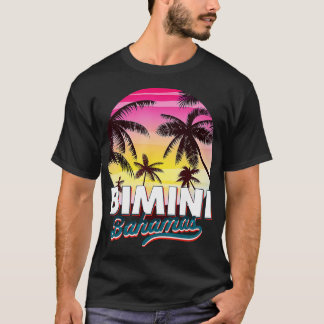 Bimini Bahamas Palm Tree Beach Zomer Vakantie Zon T-shirt