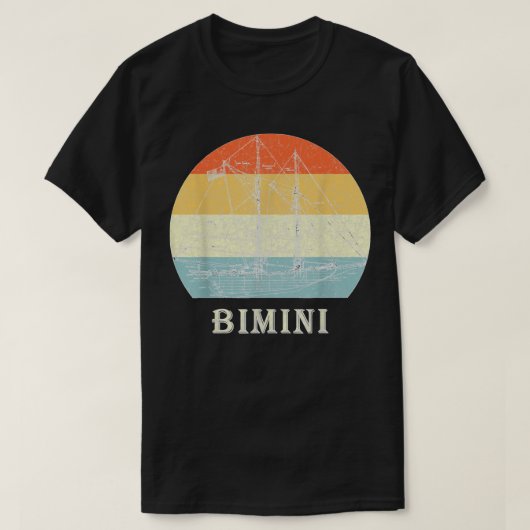 Bimini Bahamas  Retro Sailboat Vacking T-shirt (Design voorkant)