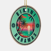Bimini Bahamas Retro Sunset Travel Souvenir jaren Keramisch Ornament (Rechts)