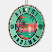Bimini Bahamas Retro Sunset Travel Souvenir jaren Keramisch Ornament (Links)