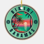 Bimini Bahamas Retro Sunset Travel Souvenir jaren Keramisch Ornament (Achterkant)