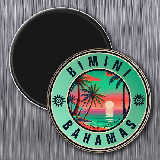 Bimini Bahamas Retro Sunset Travel Souvenir jaren  Magneet