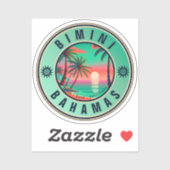 Bimini Bahamas Retro Sunset Travel Souvenir jaren  Sticker (Vel)