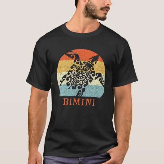 Bimini Bahamas Retro Throwback Vakantie T T-shirt (Voorkant)