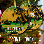 Bimini Bahama's Vintage Reizen Souvenir Palmbomen Keramisch Ornament<br><div class="desc">Bimini Bahama's Tropische Retro Zonsondergang ontwerp. Geniet van de nostalgie van Bimini met ons souvenir, speciaal ontworpen voor vakantiegangers aan zee. Dit ontwerp doet denken aan een vervlogen tijdperk en omhult de rust en schoonheid van de baai, en dient als een heerlijke herinnering aan je stranduitje. U kunt deze sjabloon...</div>