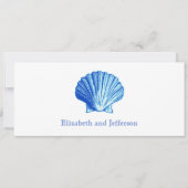 Bimini Blue Shell Wedding Invitation Kaart (Voorkant)