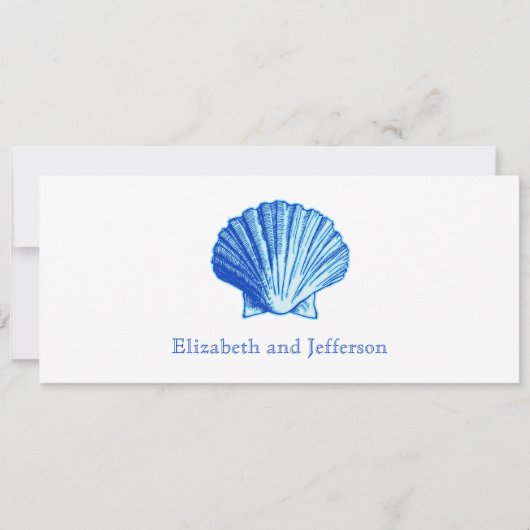 Bimini Blue Shell Wedding Invitation Kaart (Voorkant)