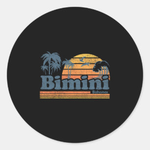 Bimini Hamas Strand Zomer Vakantie Zon Vintage 70' Ronde Sticker
