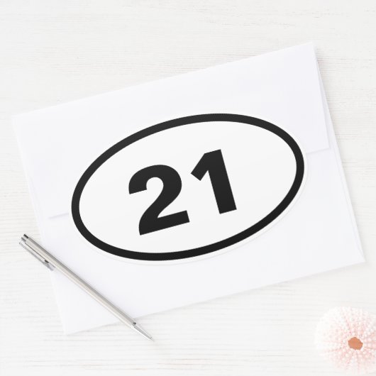 Bin Aantal Ovale Sticker (Envelop)