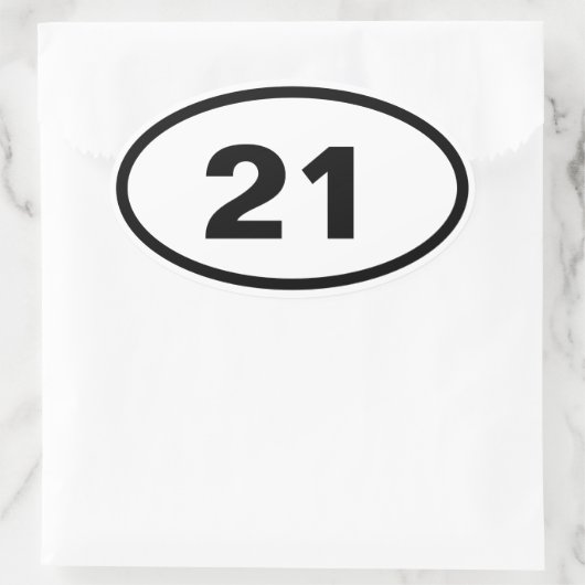 Bin Aantal Ovale Sticker (Tas)