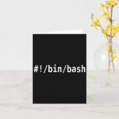 Bin Bash - White Text Design voor Command Line Hac Kaart (Gele Bloem)