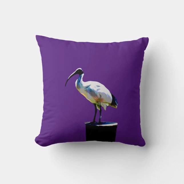 Bin Chicken, ibis, Oil Paint, Cushion Kussen (Voorkant)