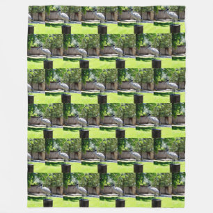 Bin Chicken (ibis) on a Tree Stump, Fleece Deken