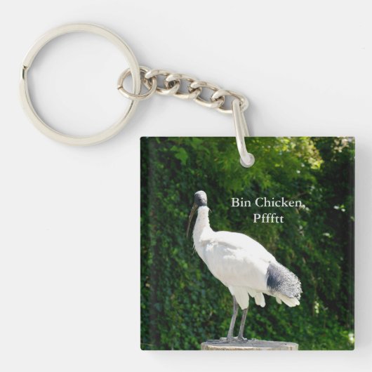 Bin Chicken Pfftt (Ibis) Keyring Sleutelhanger (Voorkant)