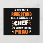 Bin Im Ruhestand Mein Einziger Chef Ist Meine Frau Briefkaart (Voorkant)