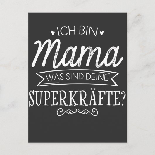 Bin Mama was net Deine Superkräfte Super Mutter Briefkaart (Voorkant)