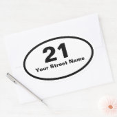Bin Number Street Name Oval Sticker (Envelop)