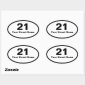 Bin Number Street Name Oval Sticker (Vel)