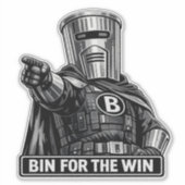 Bin Sentinel: Bin voor de Win Waterdichte Sticker (Voorkant)