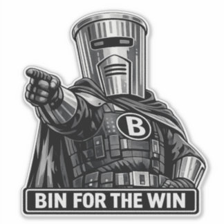 Bin Sentinel: Bin voor de Win Waterdichte Sticker