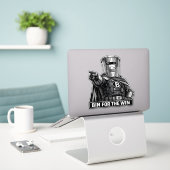 Bin Sentinel: Bin voor de Win Waterdichte Sticker (Laptop op bureau)