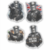 Bin Sentinel: Bin voor de Win Waterdichte Stickers (Voorkant)