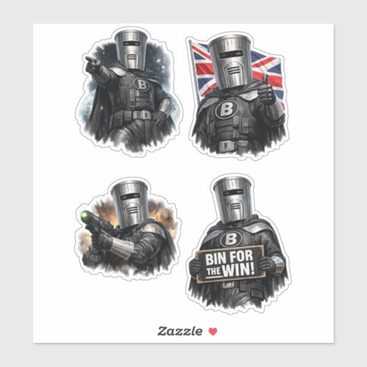 Bin Sentinel: Bin voor de Win Waterdichte Stickers (Vel)