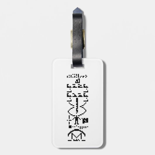 Binair Bericht van 1974 Bagagelabel (Achterkant verticaal)