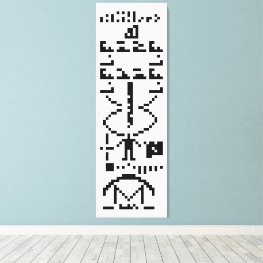 Binair Bericht van 1974 Canvas Afdruk (Insitu (Houten vloer))