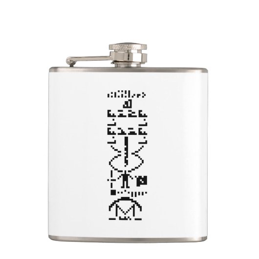 Binair Bericht van 1974 Heupfles (Voorkant)