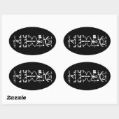 Binair Bericht van 1974 Ovale Sticker (Vel)