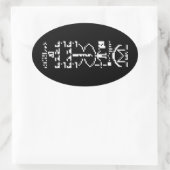 Binair Bericht van 1974 Ovale Sticker (Tas)