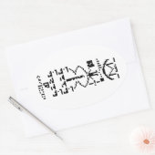 Binair Bericht van 1974 Ovale Sticker (Envelop)