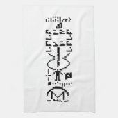 Binair Bericht van 1974 Theedoek (Verticaal)