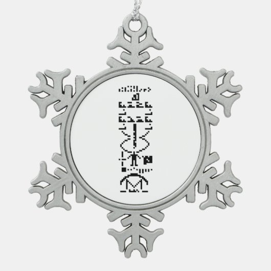 Binair Bericht van 1974 Tin Sneeuwvlok Ornament (Voorkant)