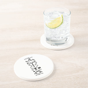 Binair Bericht van 1974 Zandsteen Onderzetter