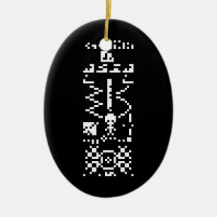 Binair berichtenantwoord van Arecibo Keramisch Ornament
